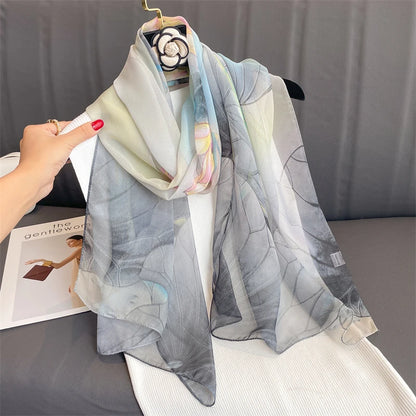 Women Beach Scarf Georgette Silk Shawls Design Printed Wraps Scarves