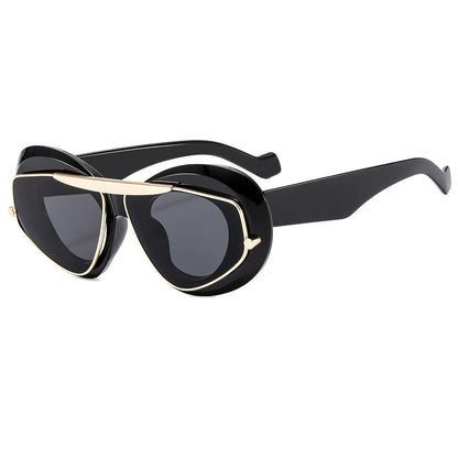 Men Women y2K Hip Hop Punk Oval Designer Square UV400 Glassess Sunglasses
