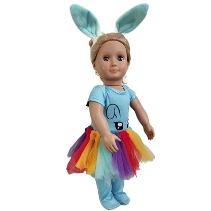18 Inch 43cm Baby American Og Girl Doll Toys Costume Clothes
