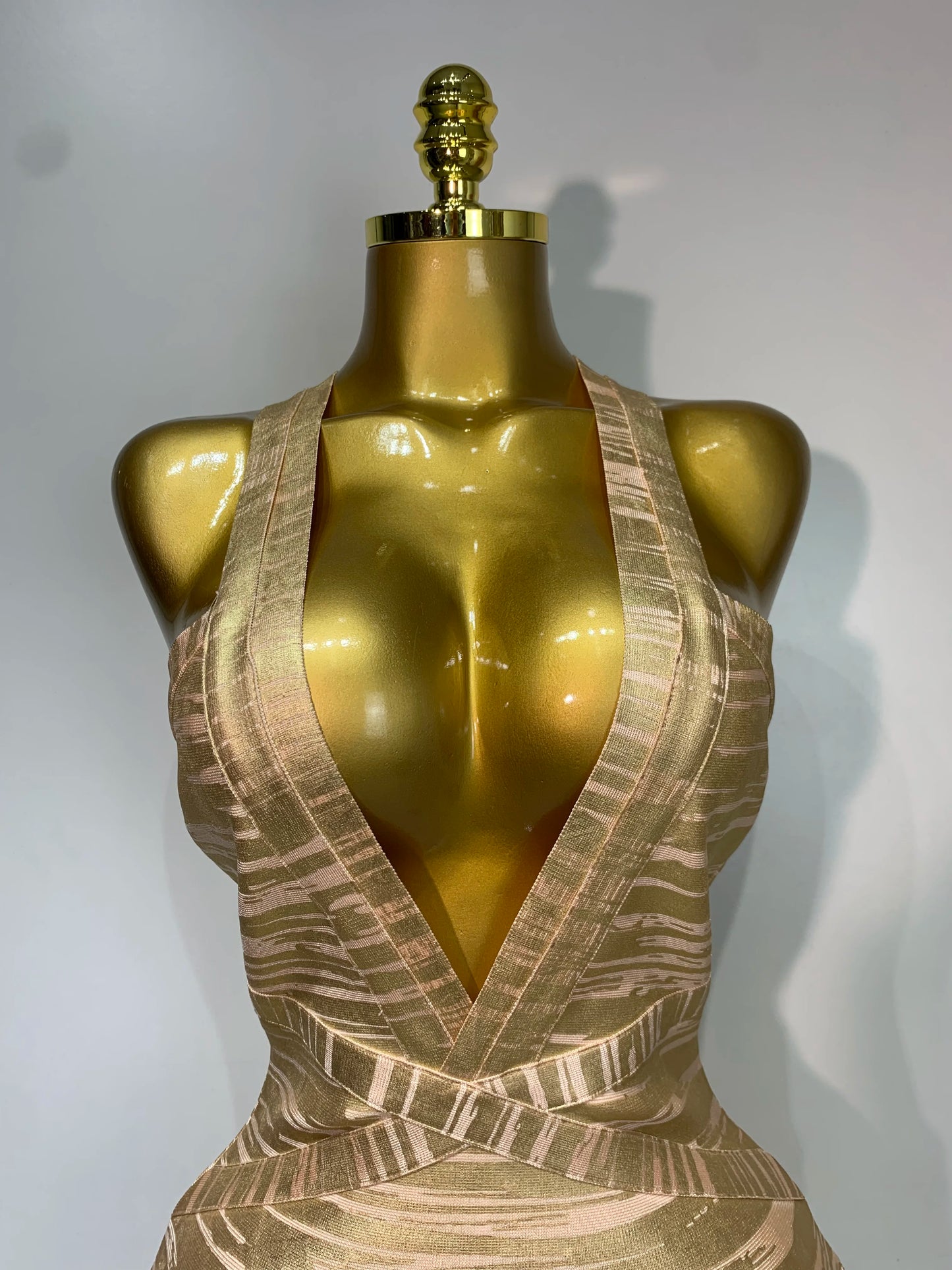 Sexy Deep V Neck Bandage Bodycon Mini Celebrity Elegant Evening Party Dress