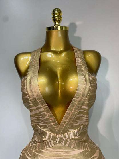 Sexy Deep V Neck Bandage Bodycon Mini Celebrity Elegant Evening Party Dress