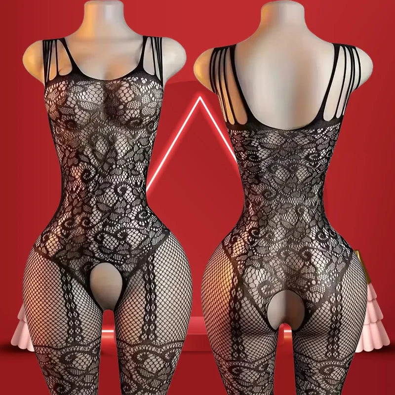 Sexy Women Transparent Fishnet Underwear Bodystocking Lingerie Erotic Costumes Suit