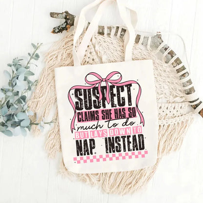 Suspect Claims She Put Her Crazy Away Iron-On Heat Transfer Sticker Decal T-shirts Sweatshirts Bag Clothes Fabric Decor