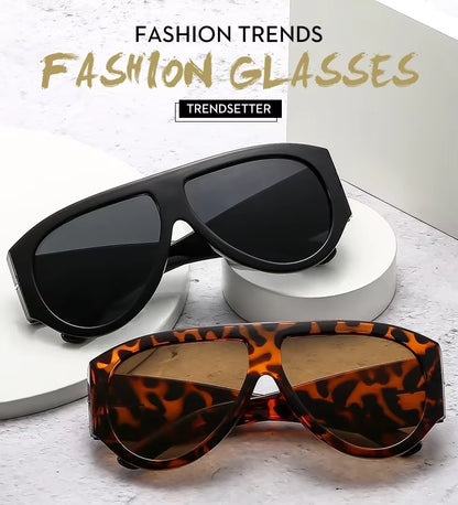 Y2K Women Men Vintage Fashion Designer Cat Eyes Oversized Sunglasses Glasses