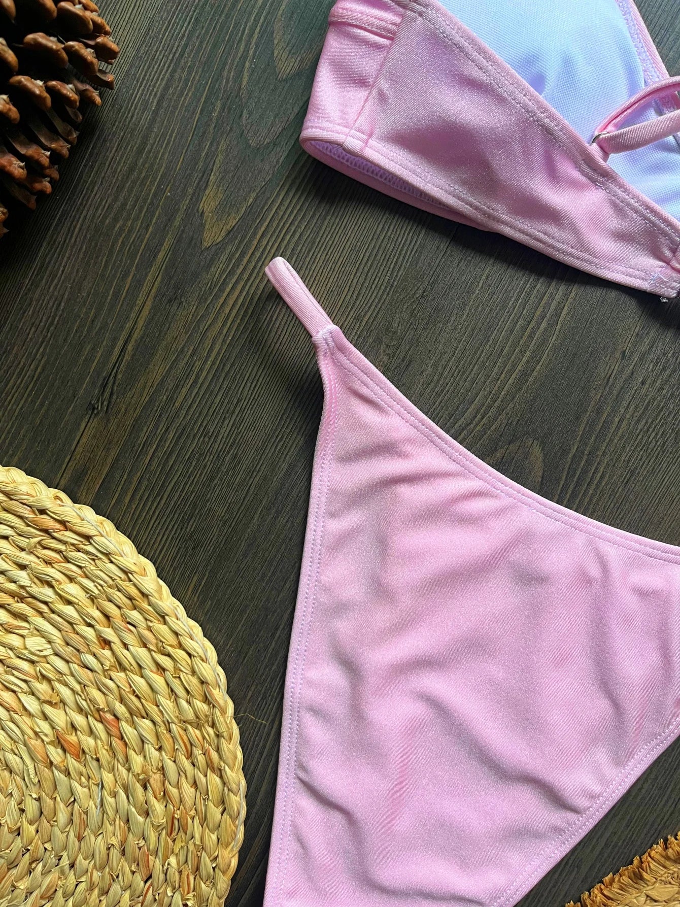Push Up Two-Piece Sexy Bikini Hollow Out Swimsuit String Low Waist Swimwear Suit