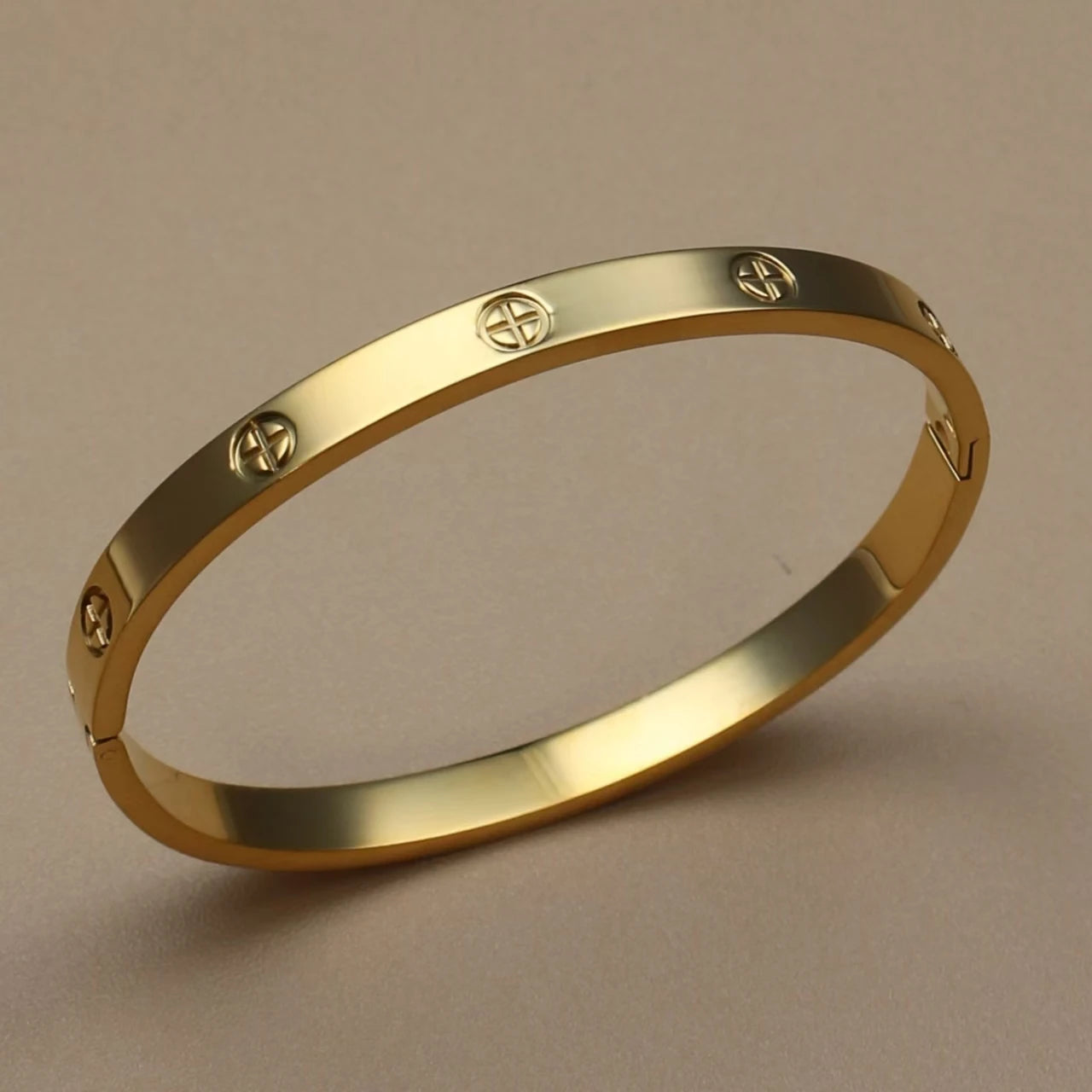 Luster Zircon Women's High Polished Stainless Steel Gold Color Bracelet Bangle Fashion Jewelry