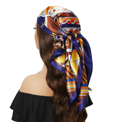 90*90cm Women Four Seasons Square Silk Satin Bandana Wrap Shawl Scarves Scarfs ggk7