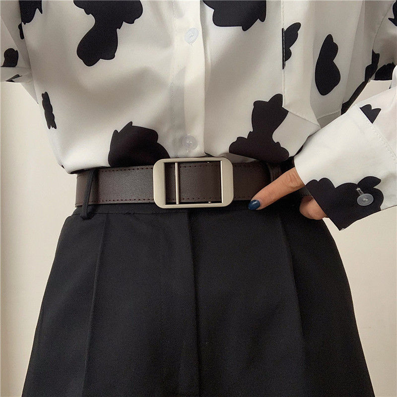 Unisex Leather No-Hole Buckle Designer Waist Fashion Belts