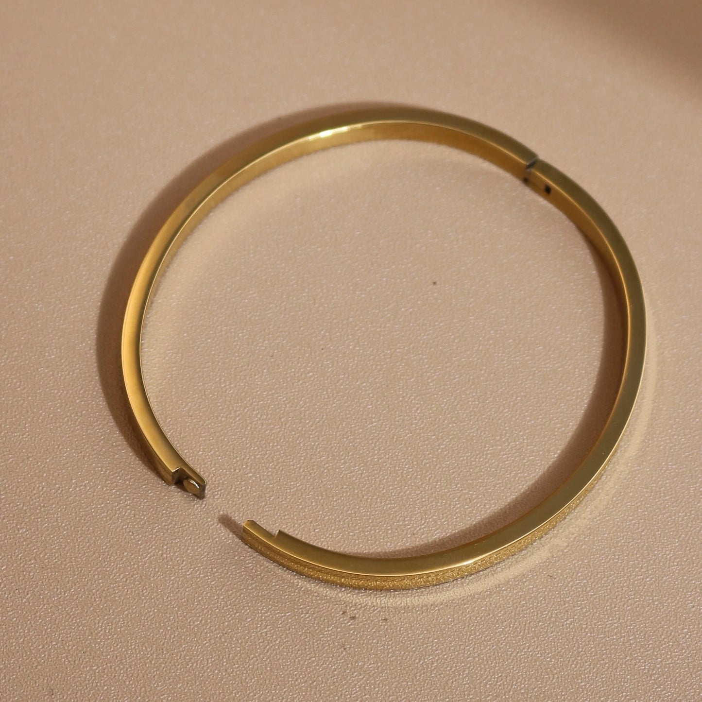 2-in-1 Geometric Zircon Design 18K Gold Plated Stainless Steel Bracelet Bangle