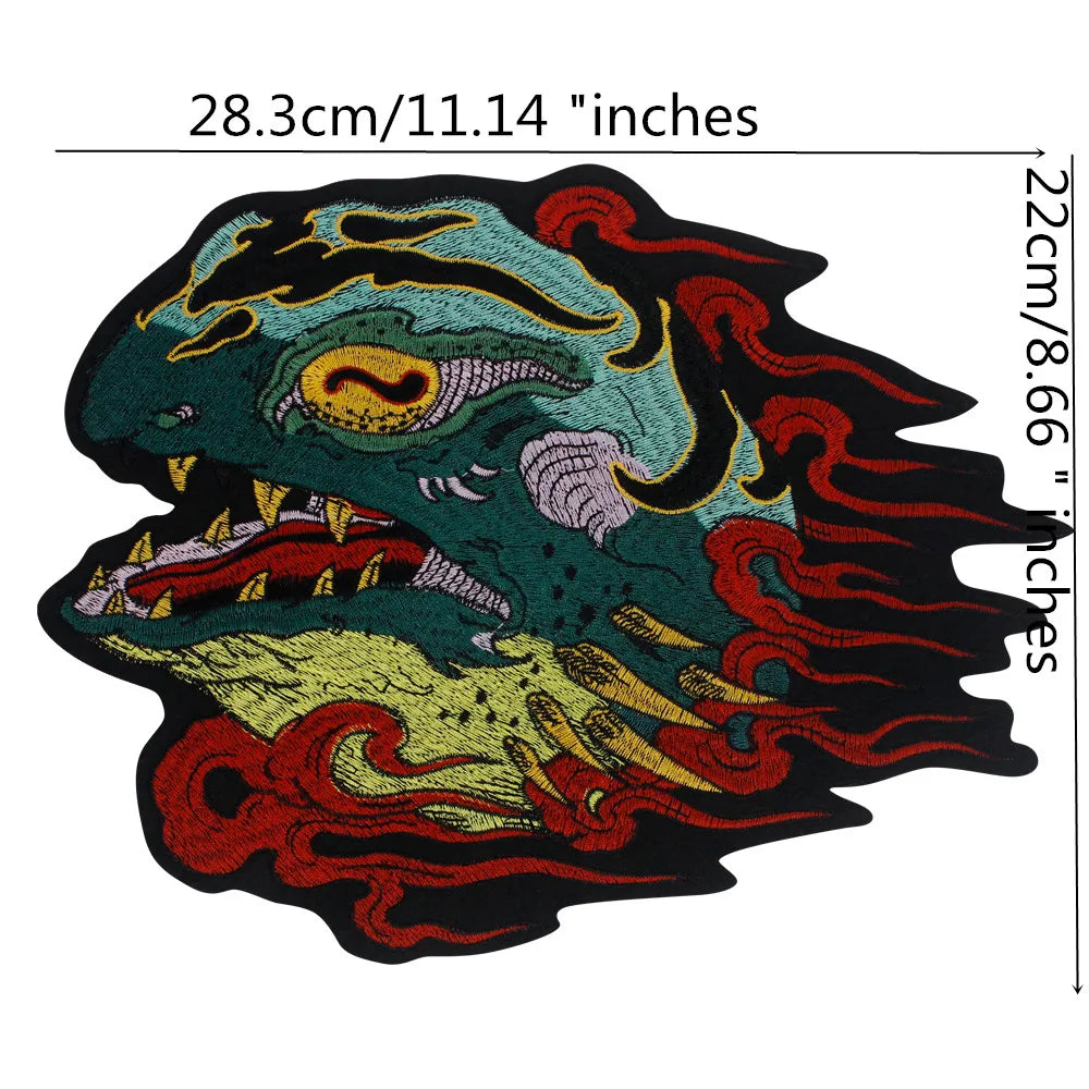 Toad Crow Foxes Dog Animal Embroidery Patch Applique Punk patches for clothing Iron On badges