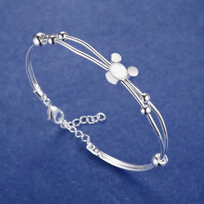 925 Sterling Silver Charms Open Women Fashion Adjustment Cuff Wedding Bangles Bracelet