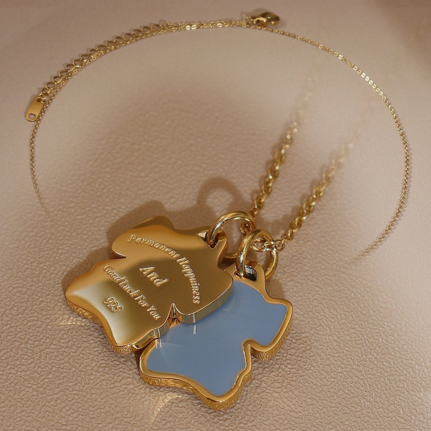 Elephant Stainless Steel Plated 18K Gold Women's Designer Pendant Necklace