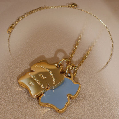 Elephant Stainless Steel Plated 18K Gold Women's Designer Pendant Necklace