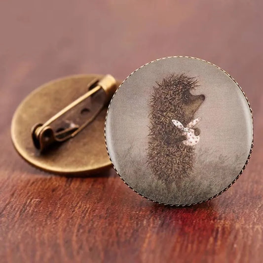 Women Vintage Hedgehog Animal Fashion Brooches Antique Bronze Pin Brooch