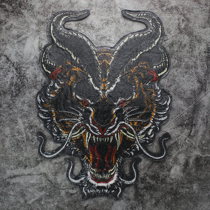 Dragon Motorcycle Backing Embroidered Patch Appliques Iron on Patches Badge Clothes Sewing