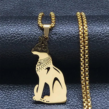 Key Of Life Egyptian Scarab Eye of Ra Horus Symbol Stainless Steel Gold Color Pendant Necklace
