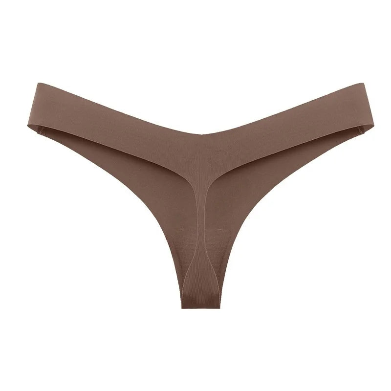 Women Girls Seamless Ice Silk G-String Underwear T-Back Sports Yoga Thong Traceless Briefs Panties