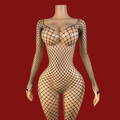 Sexy Open Crotch Bodystockings Fishnet Underwear Transparent Bodysuit Catsuit Cosplay Lingerie