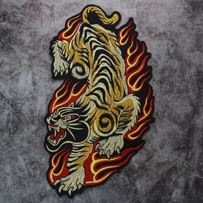 Golden Torch Leopard Embroidery Patch Appliques Iron on Patches Badge Clothes Sewing