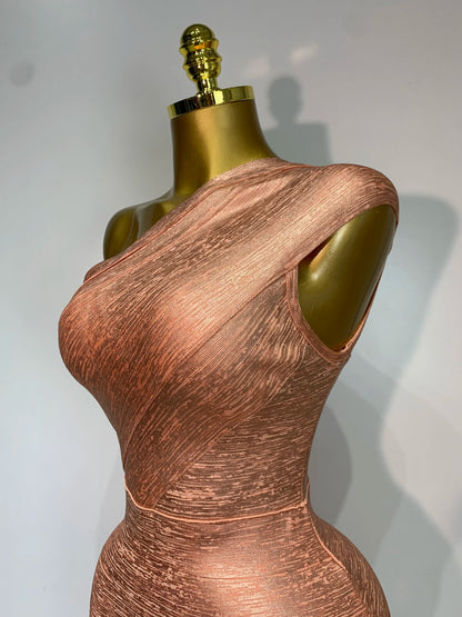 Sexy One Shoulder Bandage Short Sleeveless Bandage Evening Party Birthday Dress