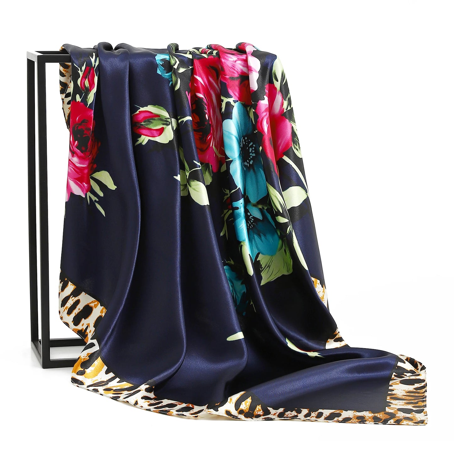 90*90cm Women Four Seasons Square Silk Satin Bandana Wrap Shawl Scarves Scarfs ggk7