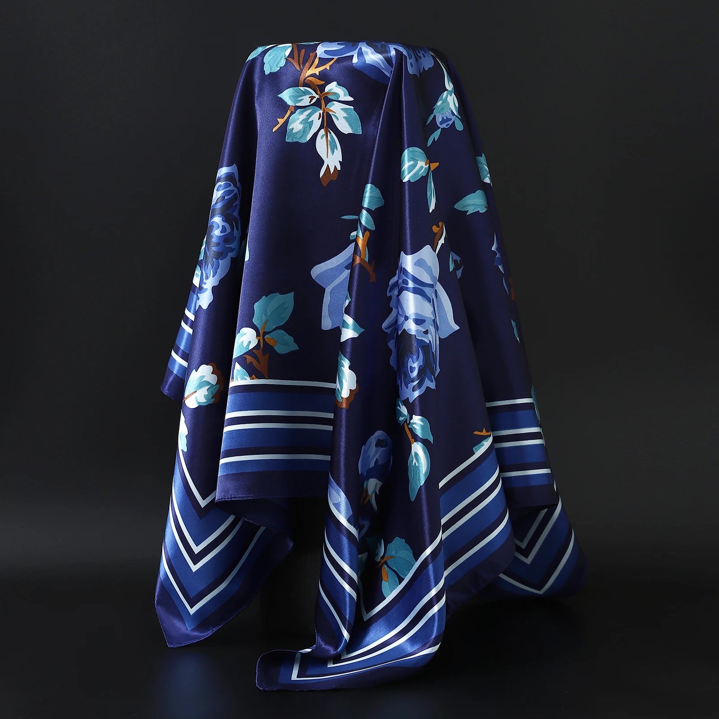 90cm Women Four Seasons Square Silk Satin Bandana Wrap Shawl Scarves Scarfs gfK4