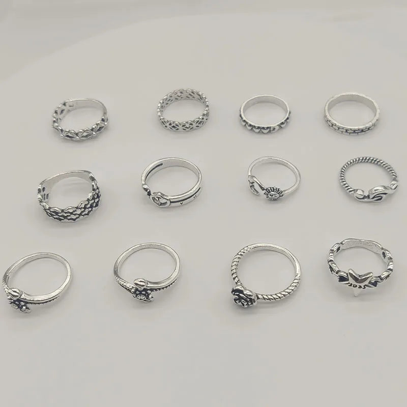 20pcs/Lot Wholesale Antique Vintage Design Finger Rings Set Mix Styles