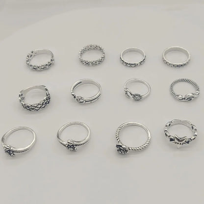 20pcs/Lot Wholesale Antique Vintage Design Finger Rings Set Mix Styles