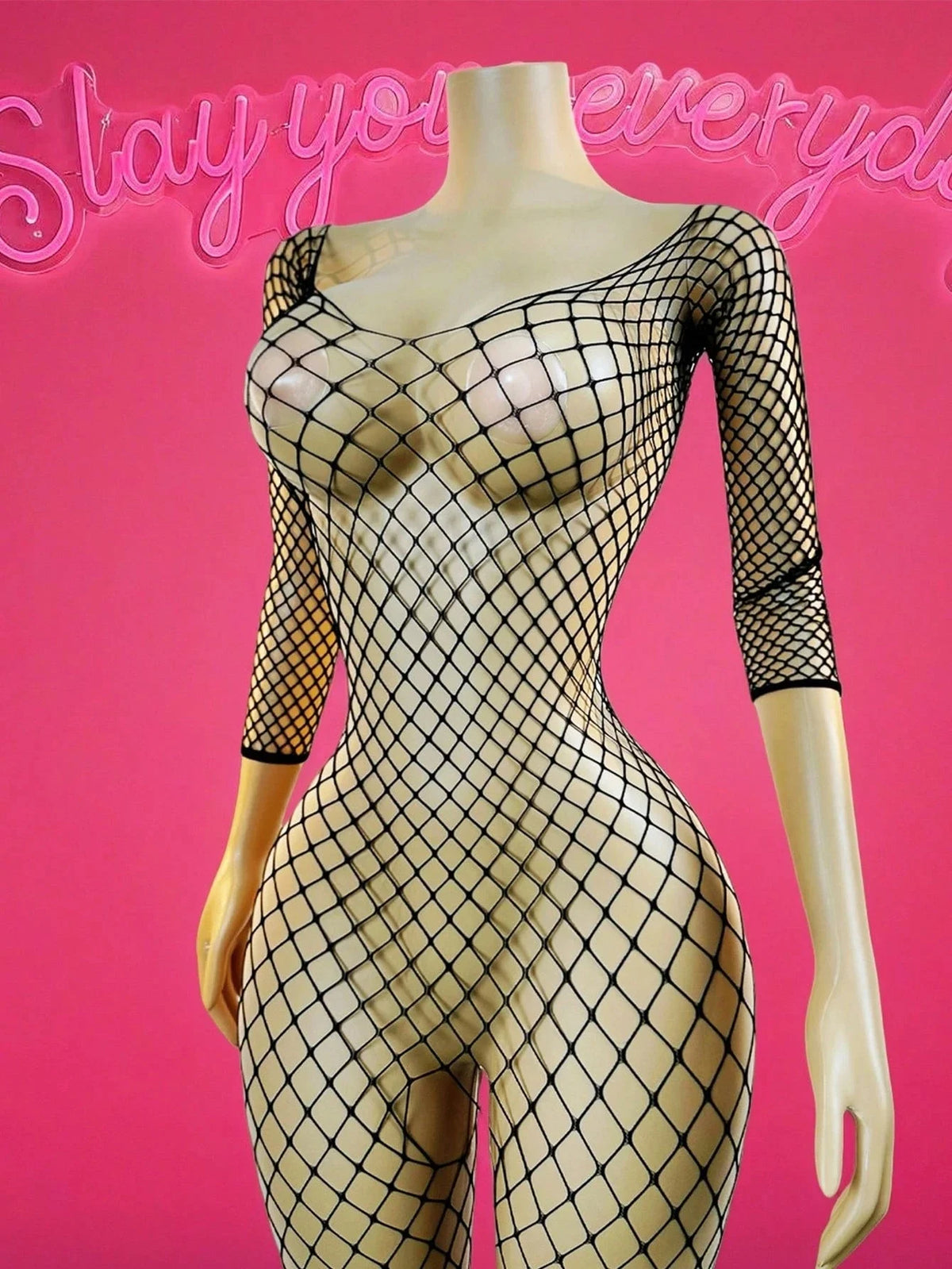 Sexy Open Crotch Bodystockings Fishnet Underwear Transparent Bodysuit Catsuit Cosplay Lingerie