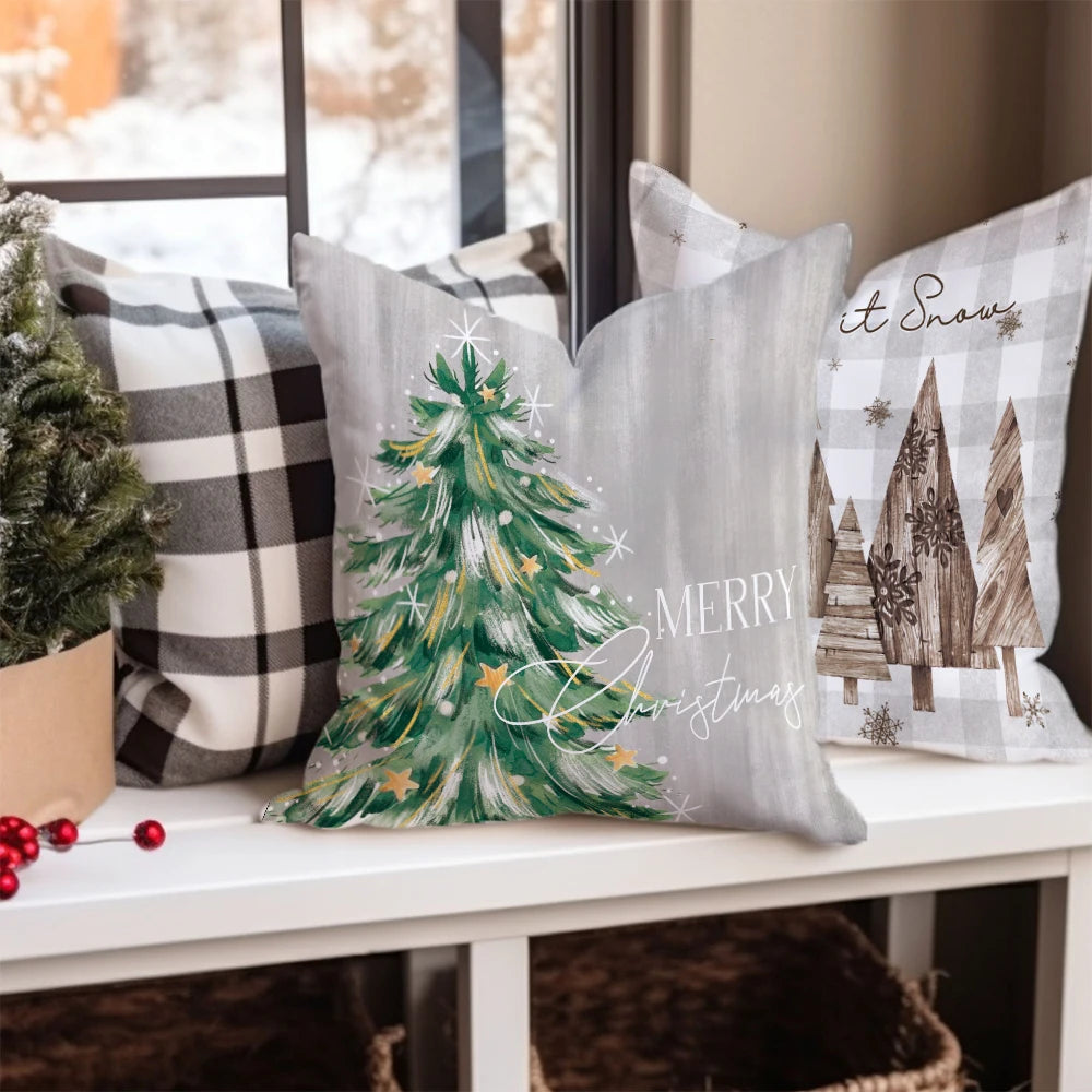 Christmas Tree Themed Pendant Decor Pattern Cushion Cover Pillowcase