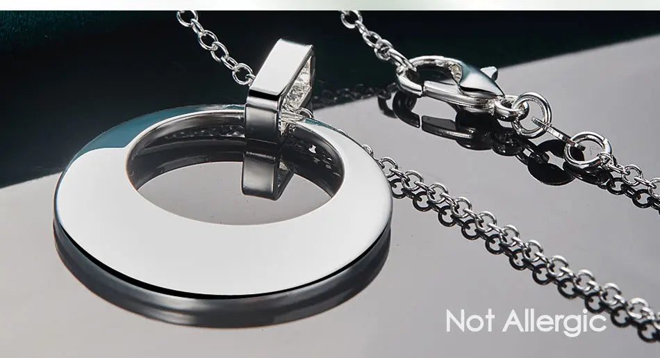 Women 925 Sterling Silver Sickle Chain Charm Pendant Necklace