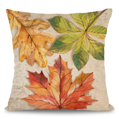Maple Leaf Polka Dot Design Thanksgiving Cushion Cover Pillowcase Decor