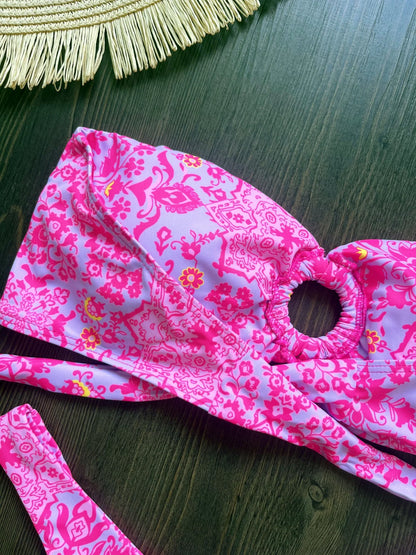 Sexy Colorful Floral Printed Bikini Swimsuit Two-pieces Bikini Bather Bathing Suit