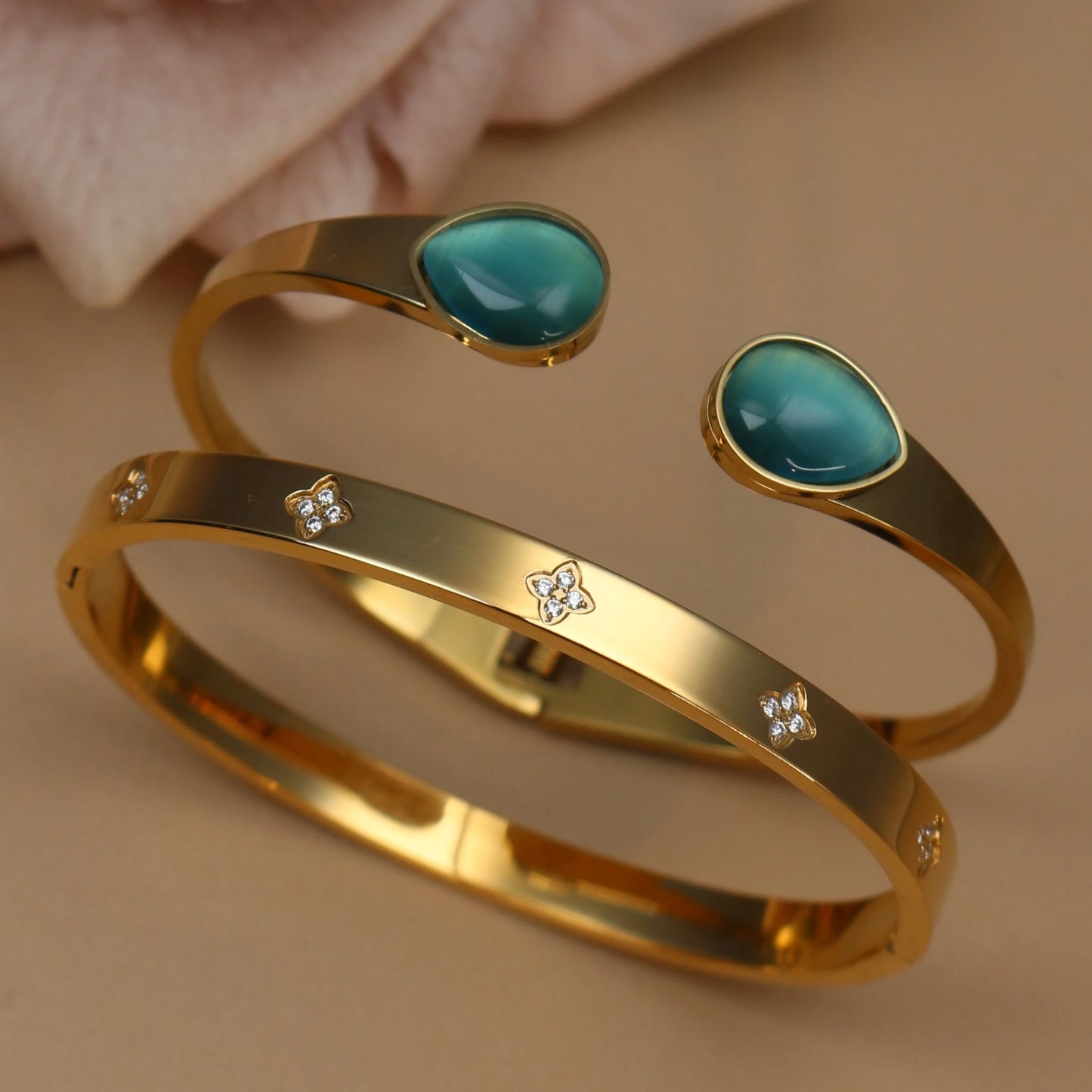 Fashion Opal Crystal Stainless Steel Women's Bracelet Bangles Gifts