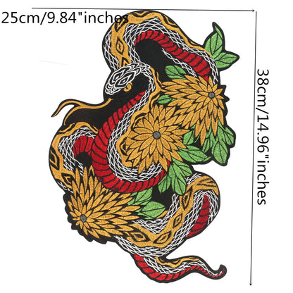Colorful Python Embroidered Motorcycle Patch Appliques Iron on Patches Badge Clothes Sewing