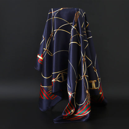 90cm Women Four Seasons Square Silk Satin Bandana Wrap Shawl Scarves Scarfs gfK4