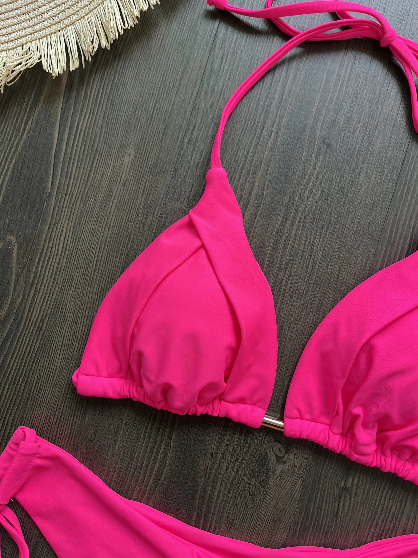 Sexy Women Push-Up Bra Swimsuit Solid Beachwear Chest Pad Swimwear Bikini Set