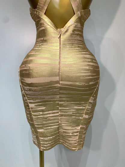 Sexy Deep V Neck Bandage Bodycon Mini Celebrity Elegant Evening Party Dress