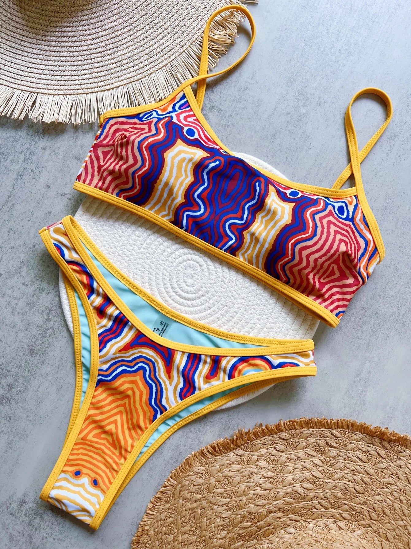 Sexy Print High Leg Cut Brazilian Bikini Swimsuit Swimwear Two-pieces Bathing Suit
