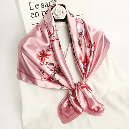 90cm Women Four Seasons Square Silk Satin Bandana Wrap Shawl Scarves Scarfs gpk2