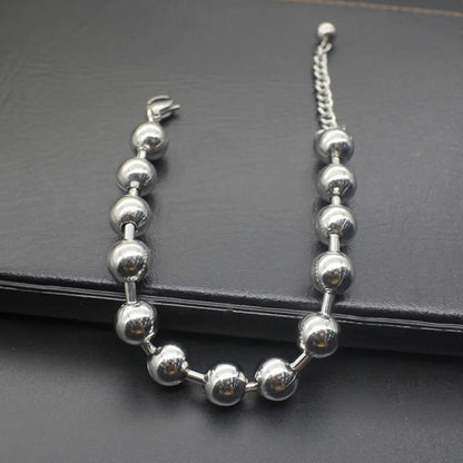 Women Men Wedding Party Fashion Stainless Steel Ball Titanium Steel Bracelet