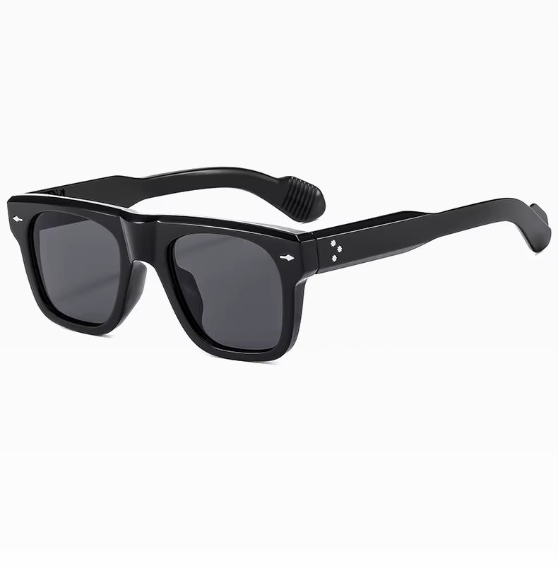 Women Men Vintage Rivets Punk Shades UV400 Square Sunglasses Glasses