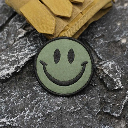 green smiling face Embroidered Patch Iron-On Sewing Clothes Patches Applique