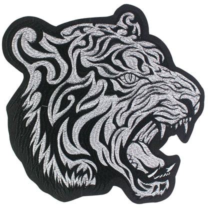 Cool tiger Embroidery Applique Patches for Clothes Iron on biker patch animal stickers DIY