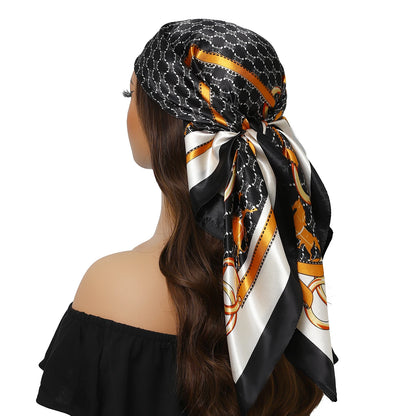 90*90cm Women Four Seasons Square Silk Satin Bandana Wrap Shawl Scarves Scarfs ggk7
