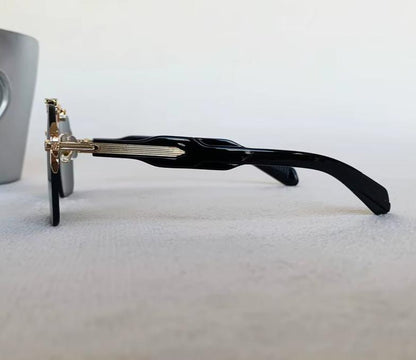 Men Women Retro Vintage Punk Designer Square Rimless Oversized Shades Sunglasses Eyewear
