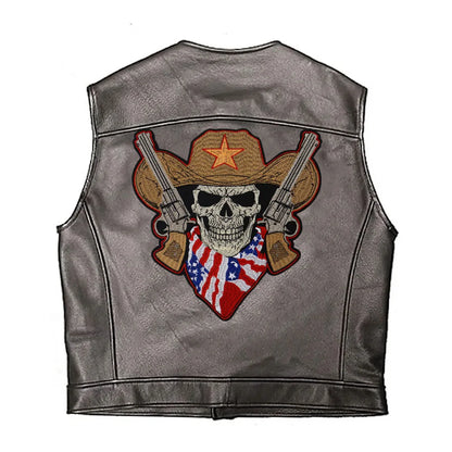 The scarf of the national flag Wearing Hat w/ Pentagram skull Embroidered Patch Appliques Iron on Patches Badge Clothes Sewing