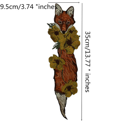Embroidery Animal Fox Cat Patch Sewing Patches Clothes Stickers Garment