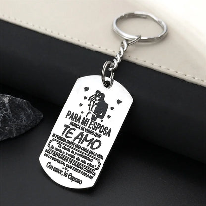 Men Women Fashion Stainless Steel for My Wife Love Keyring Keychain