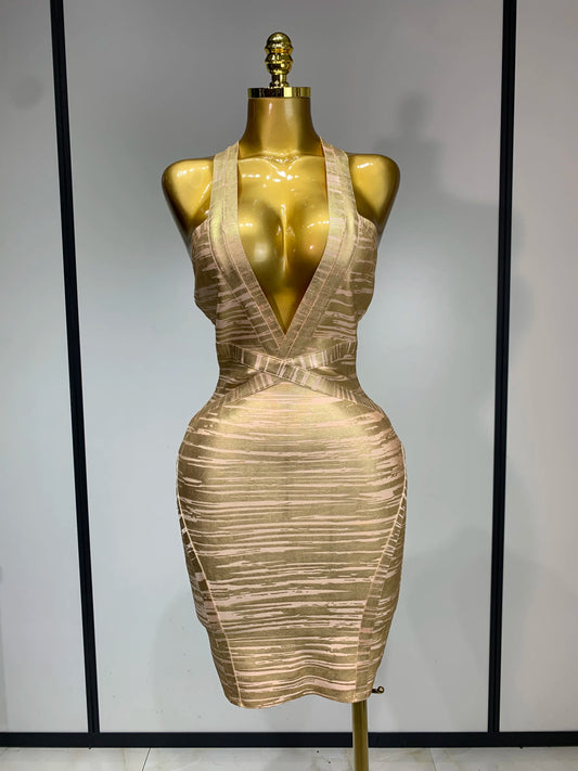 Sexy Deep V Neck Bandage Bodycon Mini Celebrity Elegant Evening Party Dress